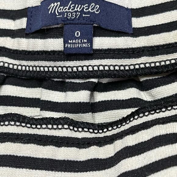 Madewell Swivel Ponte Black White Stripe Pattern Straight/ Pencil Skirt Size 0 - Picture 3 of 5